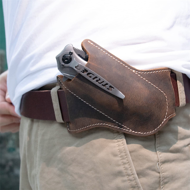 Edc Everyday Carry Knives - ซองใส่มีดหนัง 1 ชิ้น สำหรับมีดพับ พร้อมคลิปหนีบเข็มขัด สำหรับพกพา