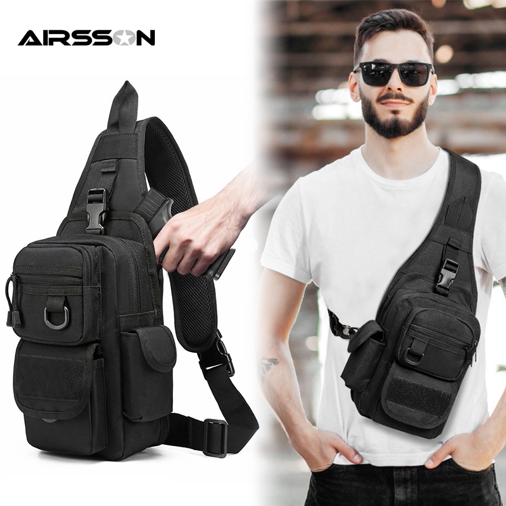 ยุทธวิธีปืนพกกระเป๋าปกปิดปืนพก - Edc Concealed Carry Sling Bag บทวิจารณ์และราคา