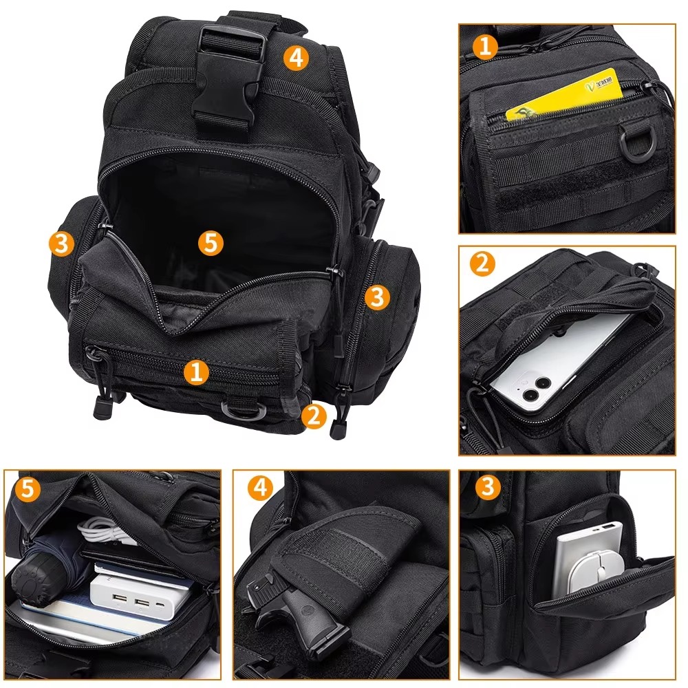 กระเป๋าปืนพกยุทธวิธี กระเป๋าปื - Edc Concealed Carry Sling Bag บทวิจารณ์และราคา