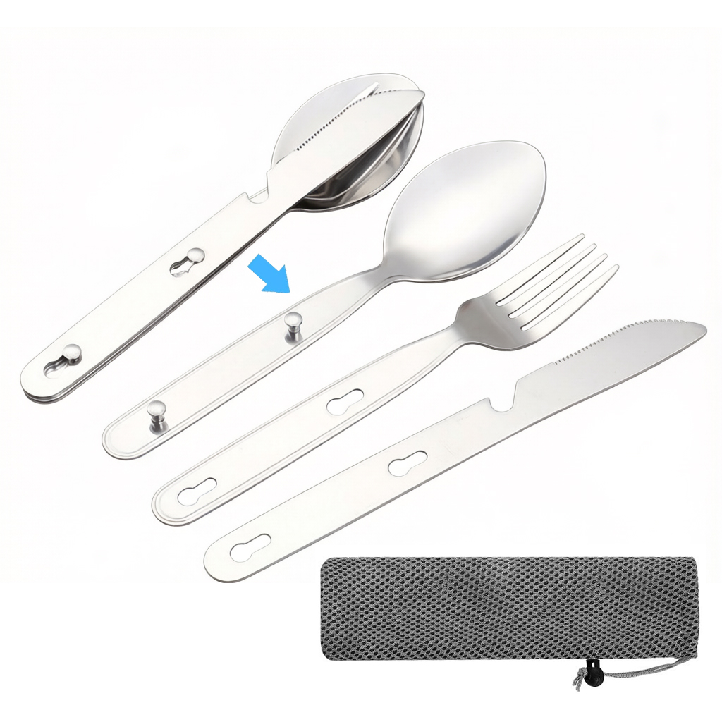 3 ชิ้น/เซ็ตช้อนส้อมพับได้ 304  - Edc Everyday Carry Knives บทวิจารณ์และราคา