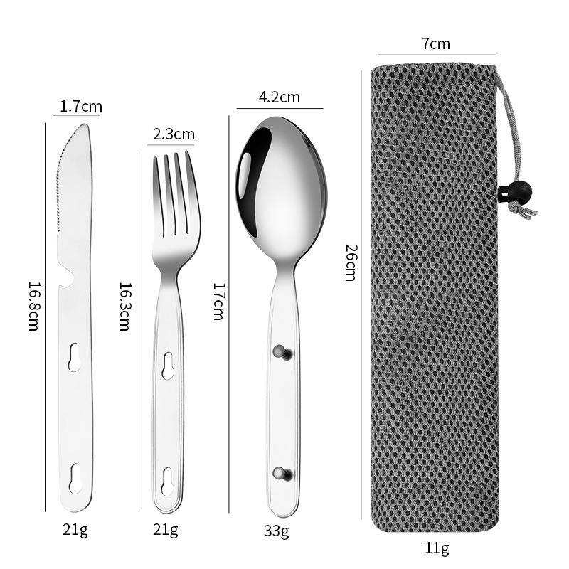 3 ชิ้น/เซ็ตช้อนส้อมพับได้ 304  - Edc Everyday Carry Knives บทวิจารณ์และราคา